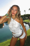 Its A Love Story Lace Top White