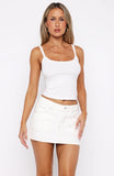 Wont Be Lonely Denim Mini Skirt Off White