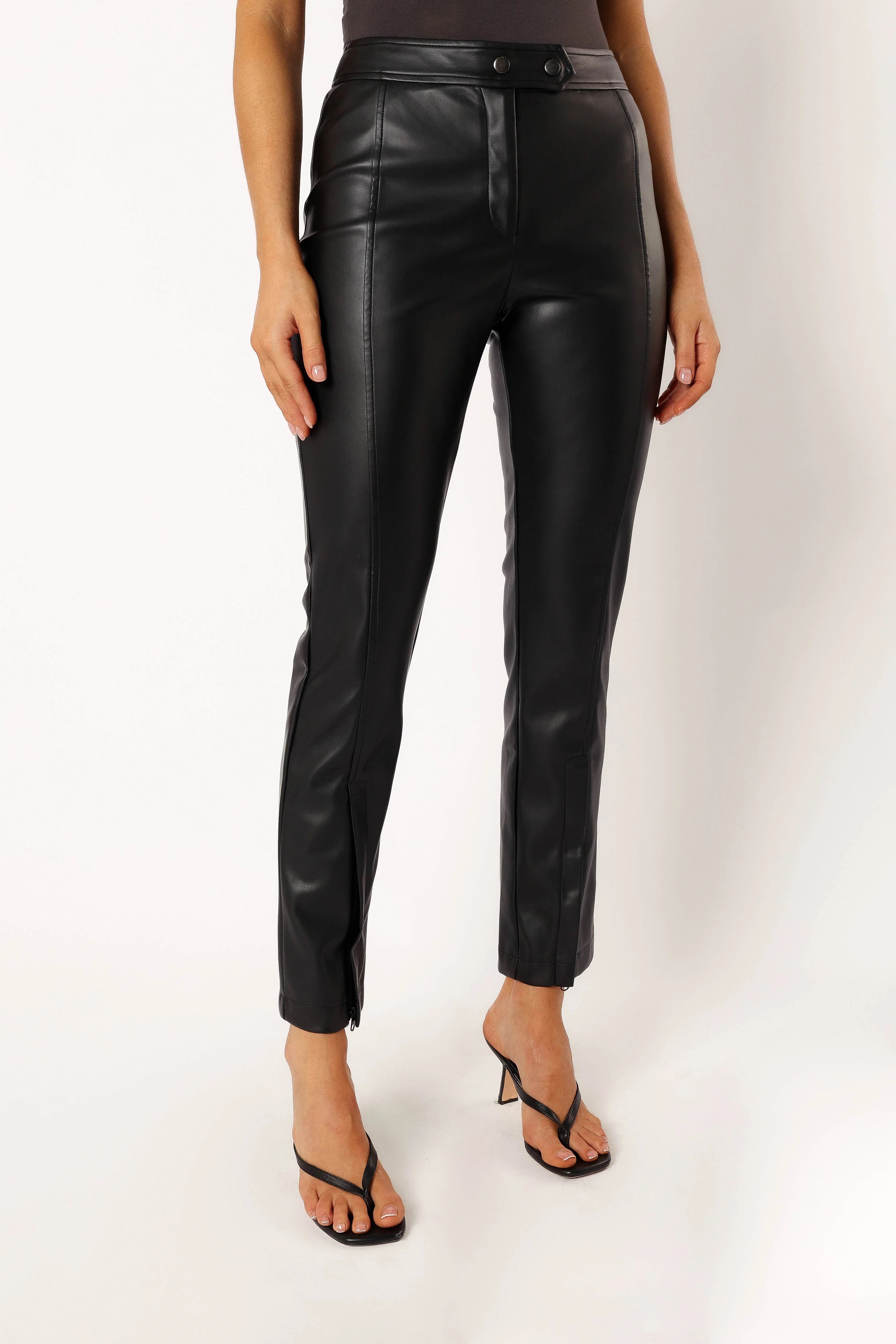 Roxy Vegan Leather Pants Black
