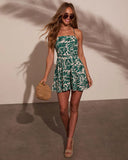 Salena Pleated Palm Romper