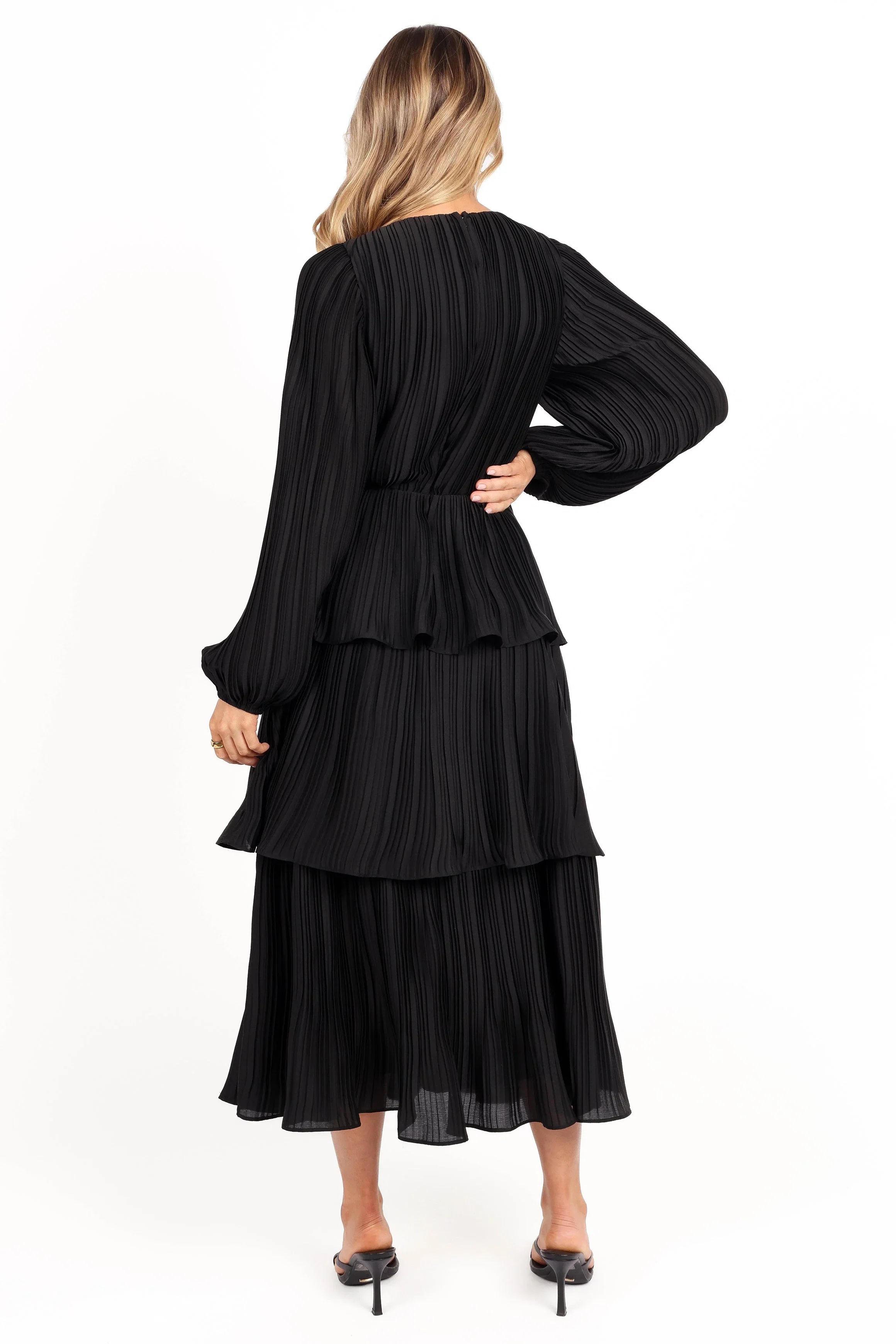 PIppa Long SLeeve Midi Dress Black