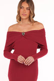 Lindsey Knit Dress Dark Red