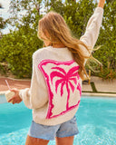 Palm Dream Knit Graphic Sweater