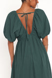Sullivan Puff Sleeve Maxi Dress Forest Green