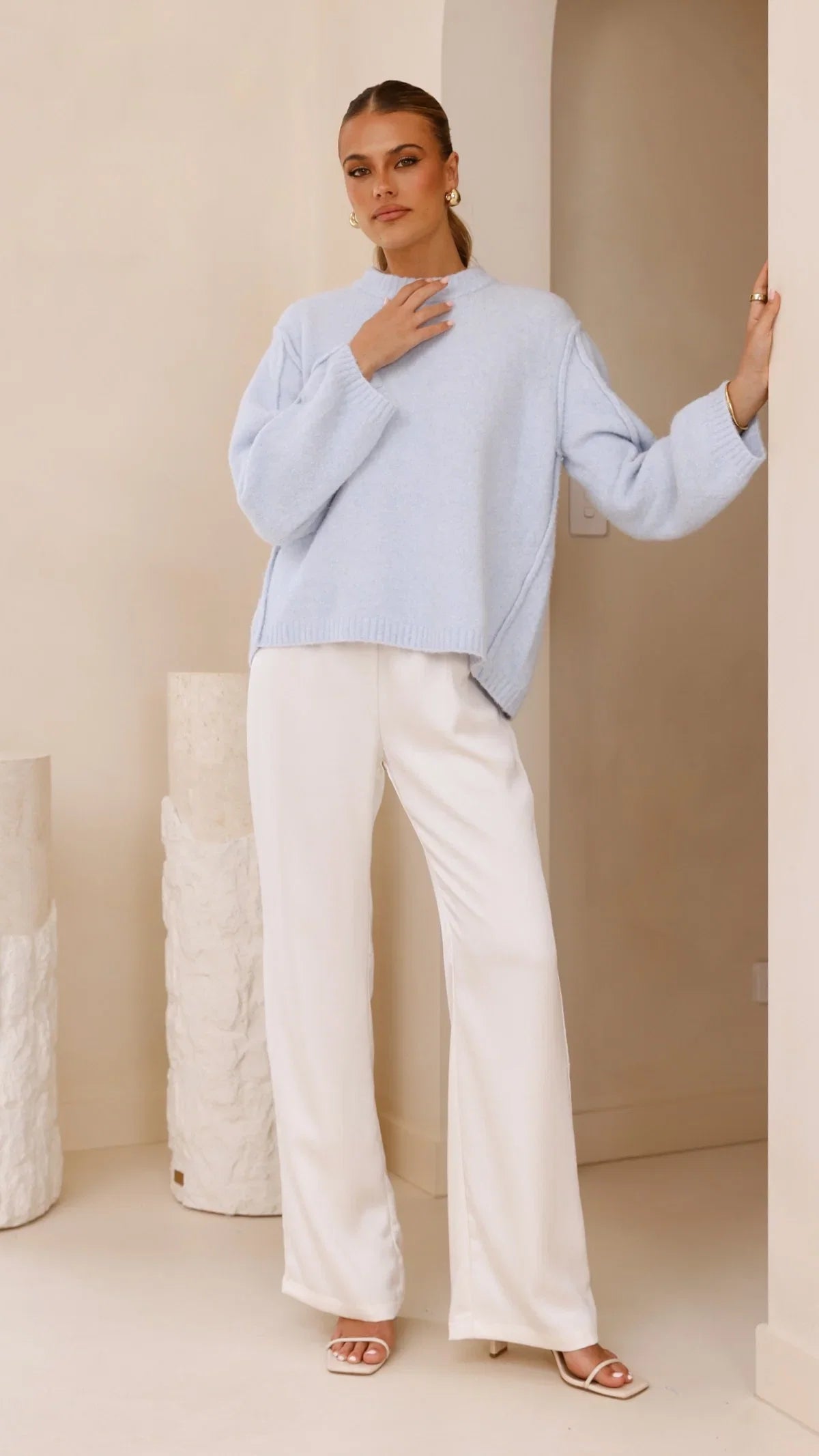 Ally Knit Sweater Blue