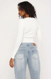 Fine Wine Long Sleeve Knit Top Off White