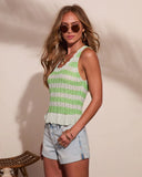 Delorah Striped Knit Peplum Top