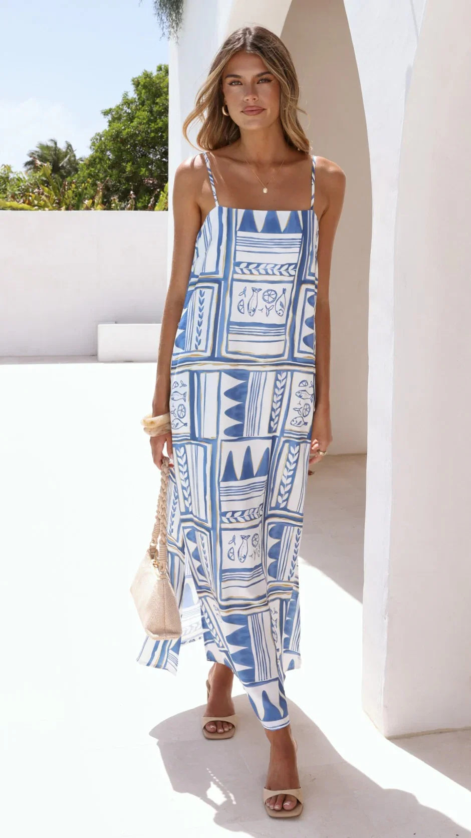 Dakota Maxi Slip Dress Coastal Escape