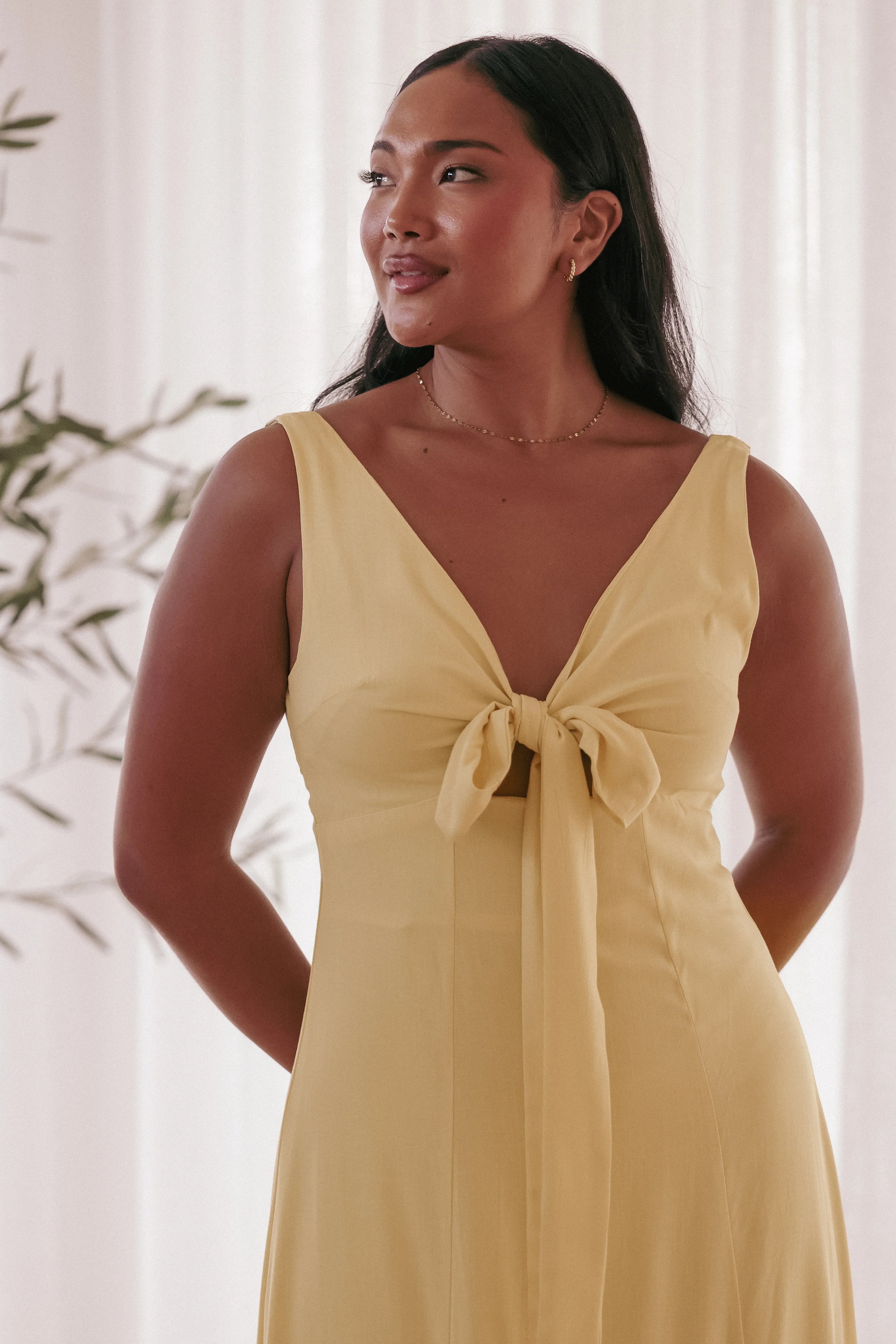 Archer Midi Dress Butter Yellow