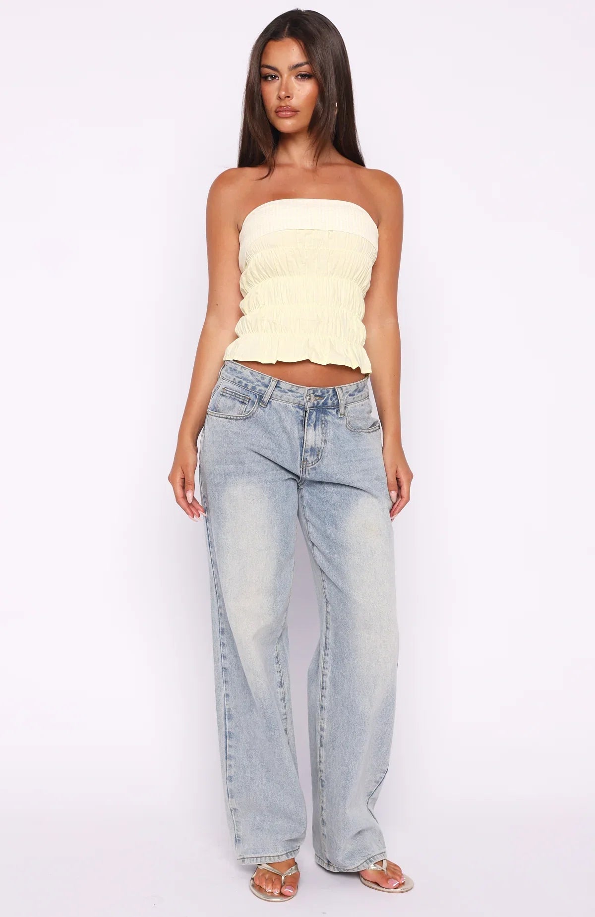 Changed Your Mind Strapless Top Lemon