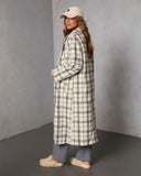 Verone Plaid Print Trench Coat