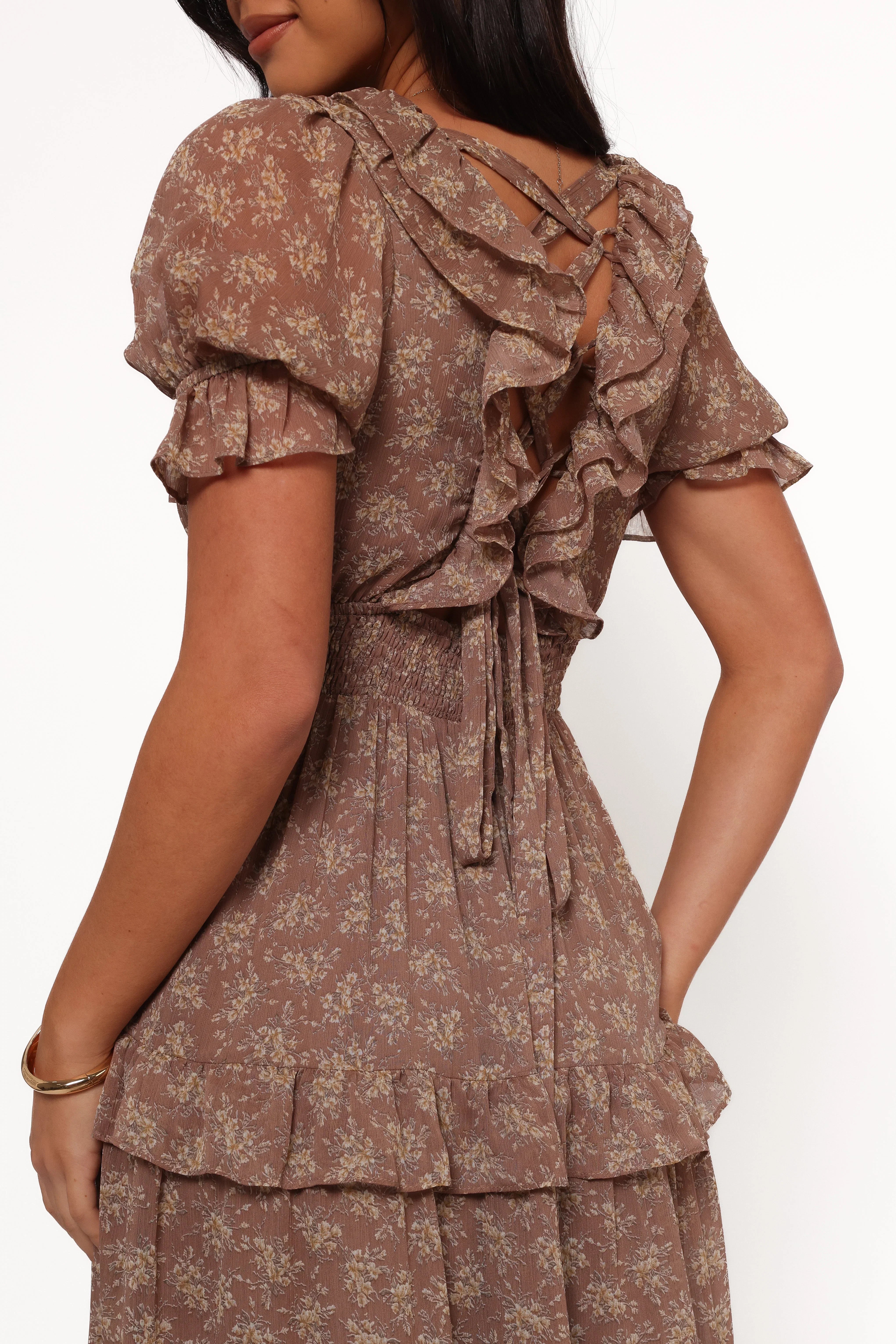 Dayla Maxi Dress Brown Light Beige