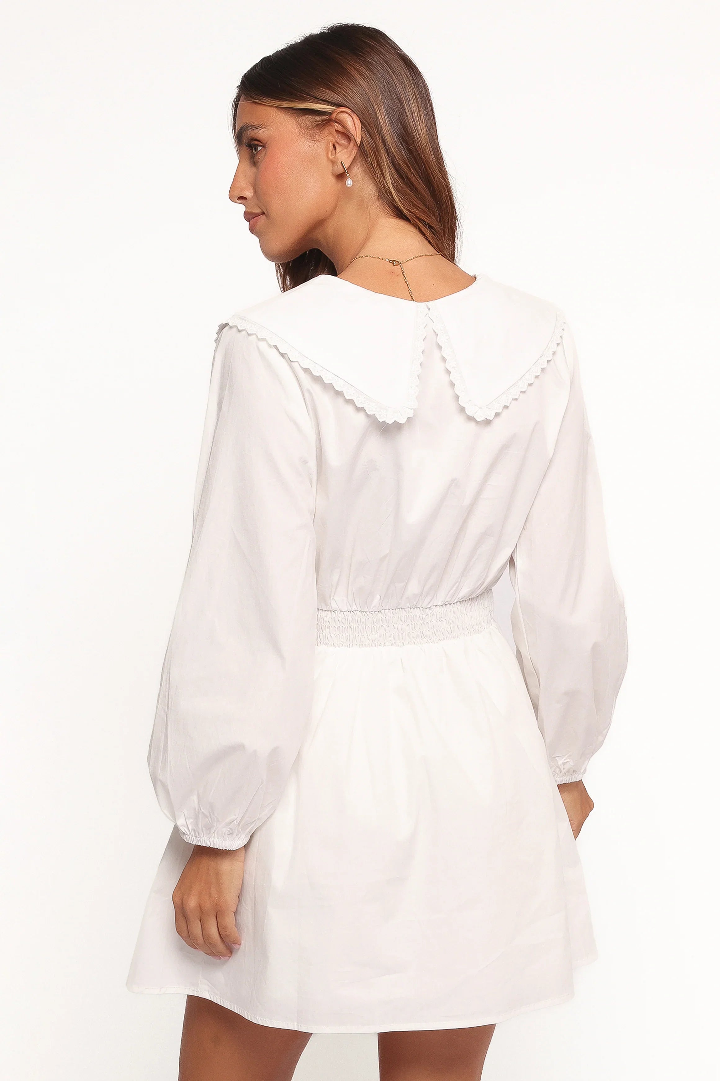 Nerida Long Sleeve Mini Dress White