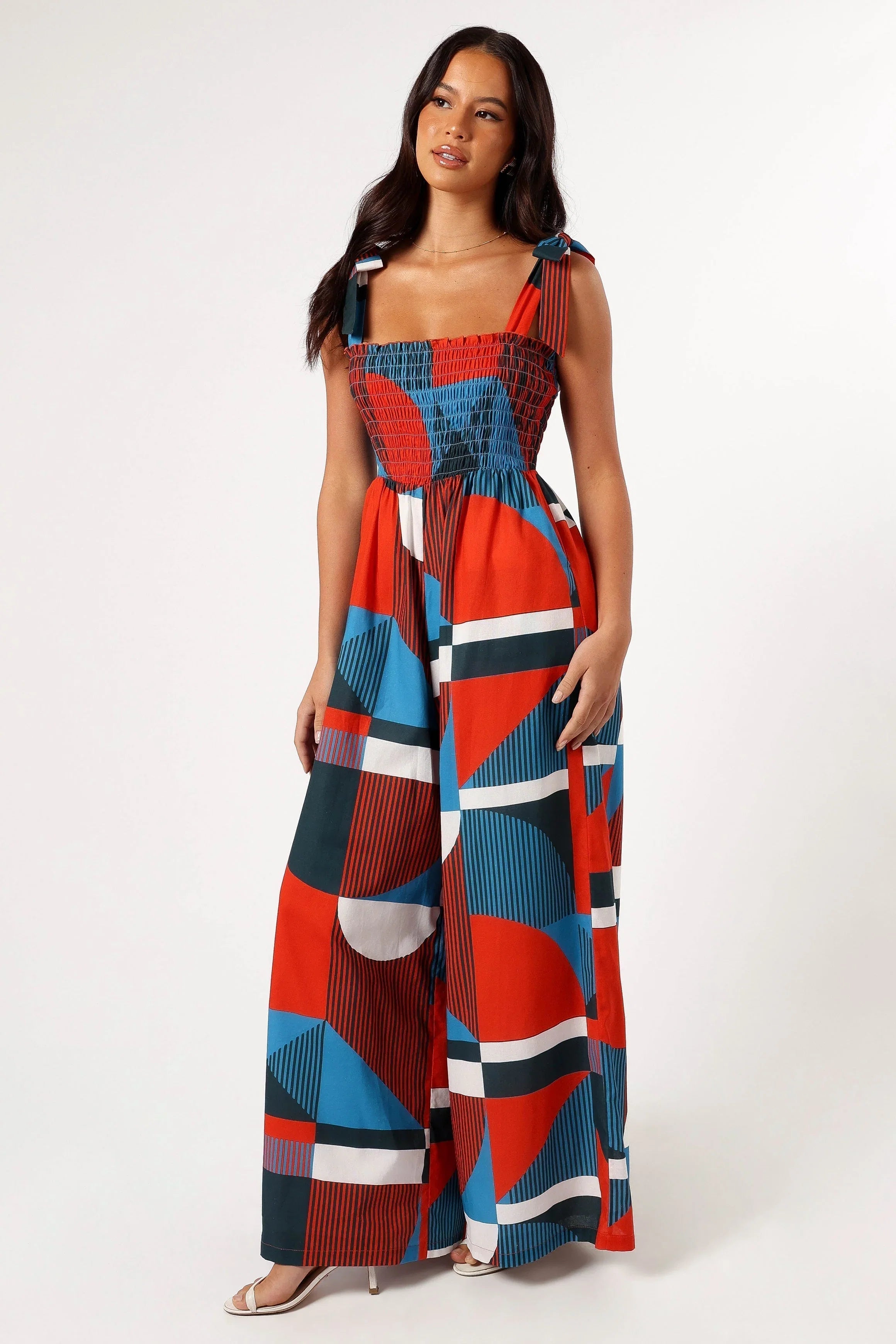 Wrenley Jumpsuit Blue Geo
