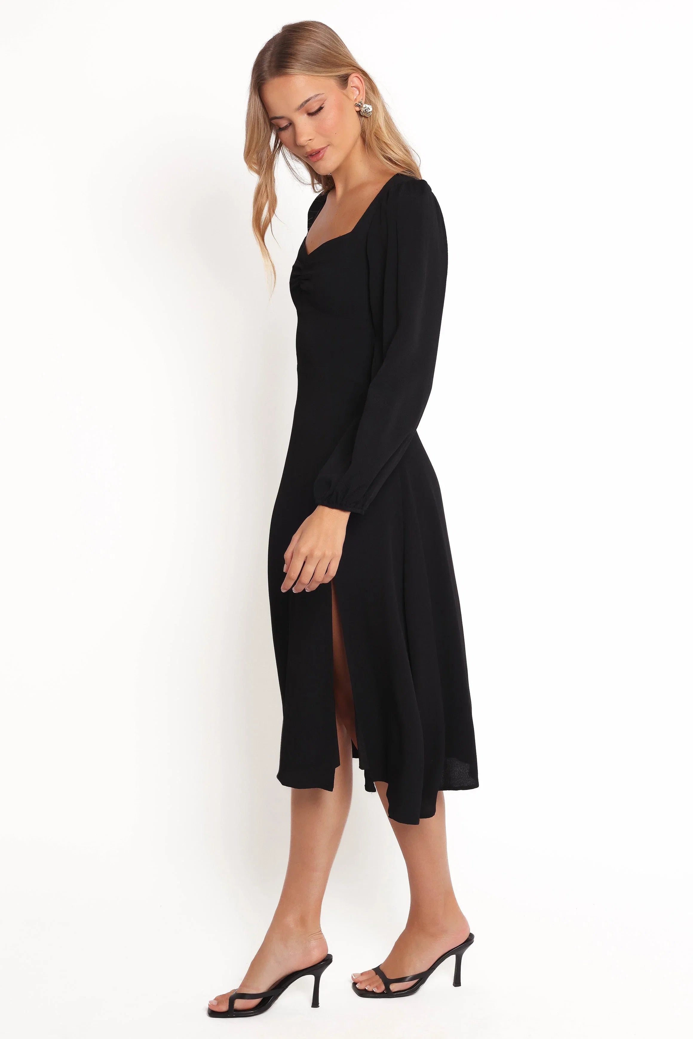 Franklin Long Sleeve Midi Dress Black