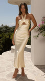 Grace Halter Maxi Dress Yellow