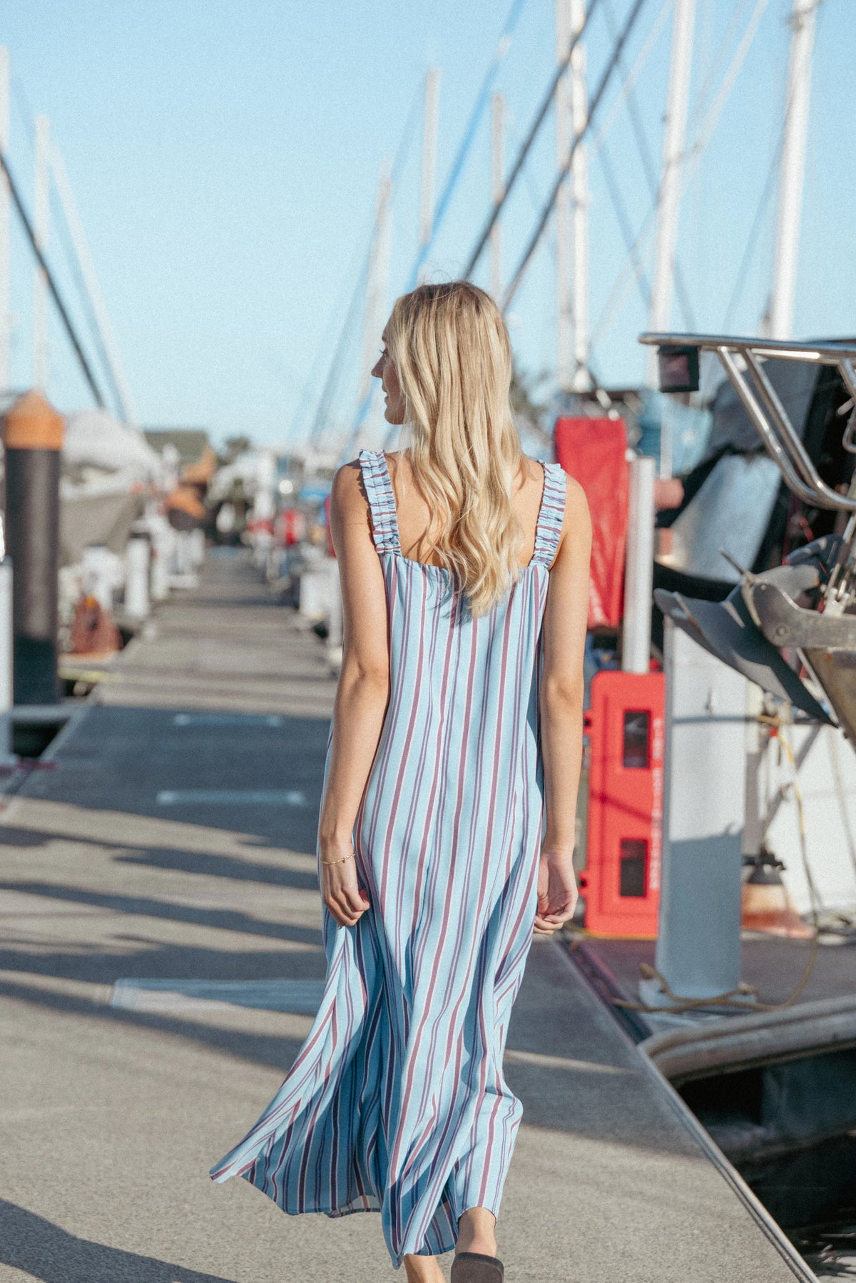 Alessandra Maxi Dress Blue Stripe