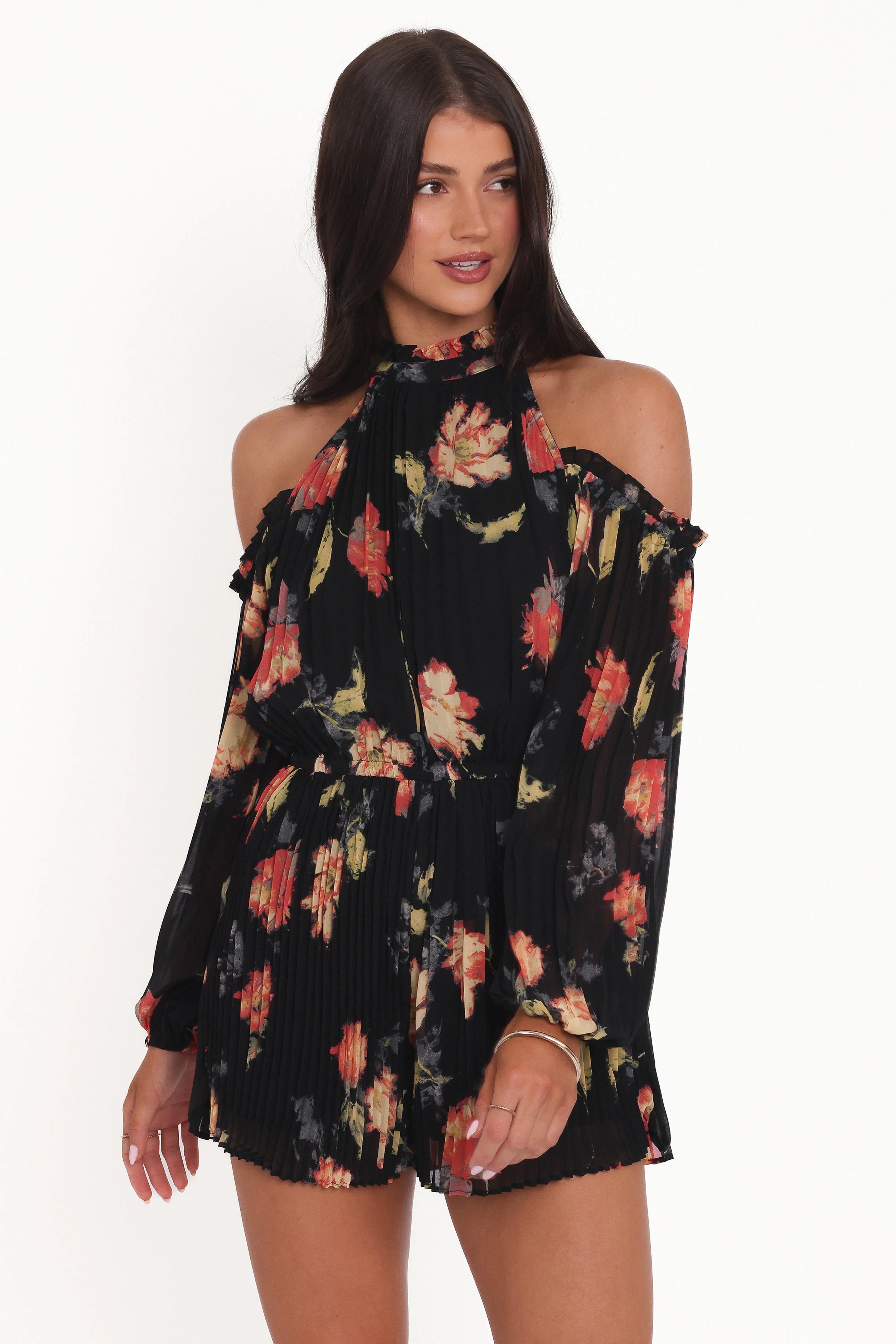 Hillary Romper Black Floral