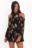 Hillary Romper Black Floral
