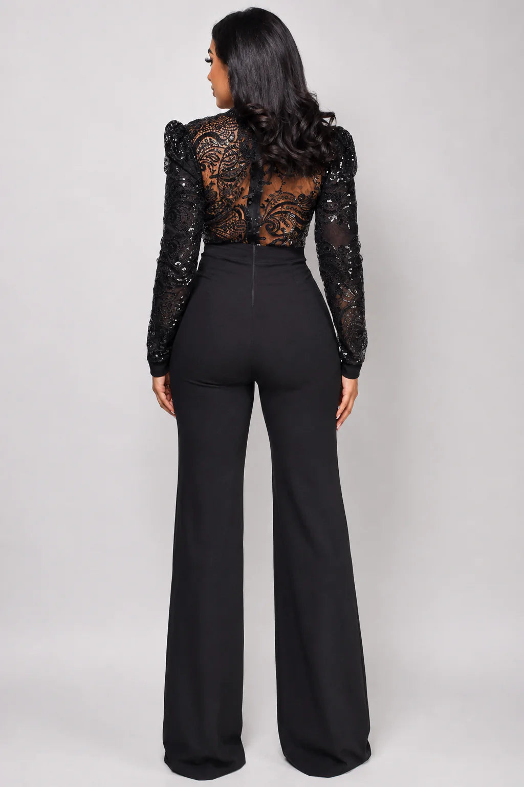 Lori Black Sequin Jumpsuit