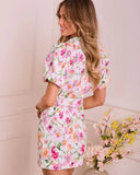 Light Flora Belted Floral Mini Dress