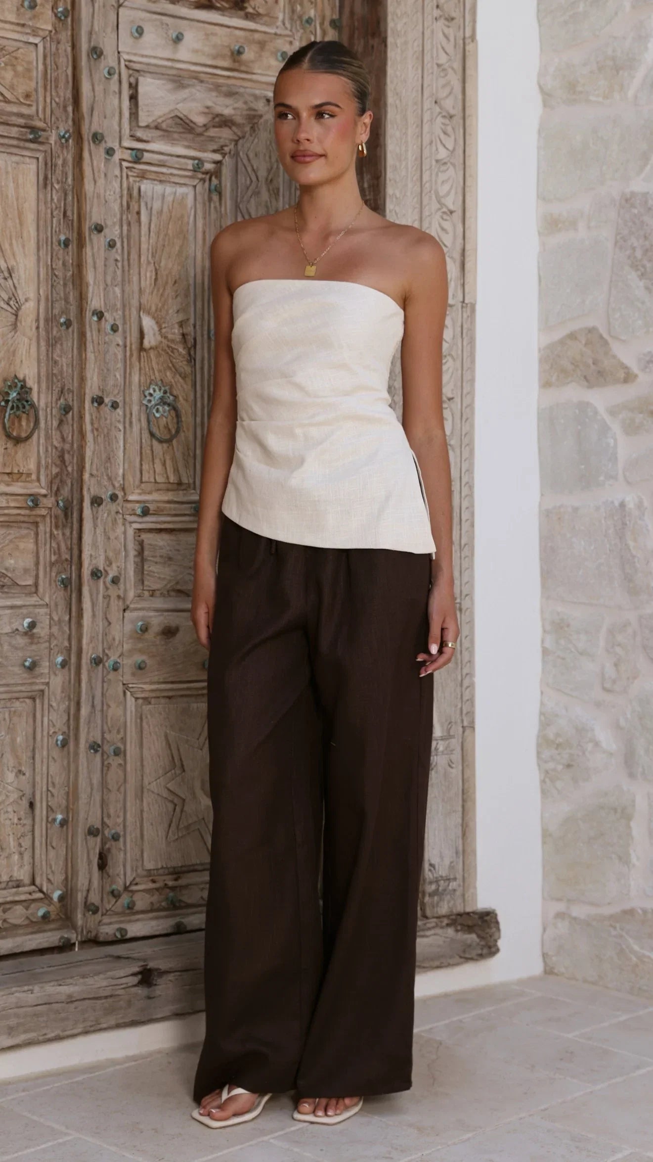 Dana Strapless Top Cream