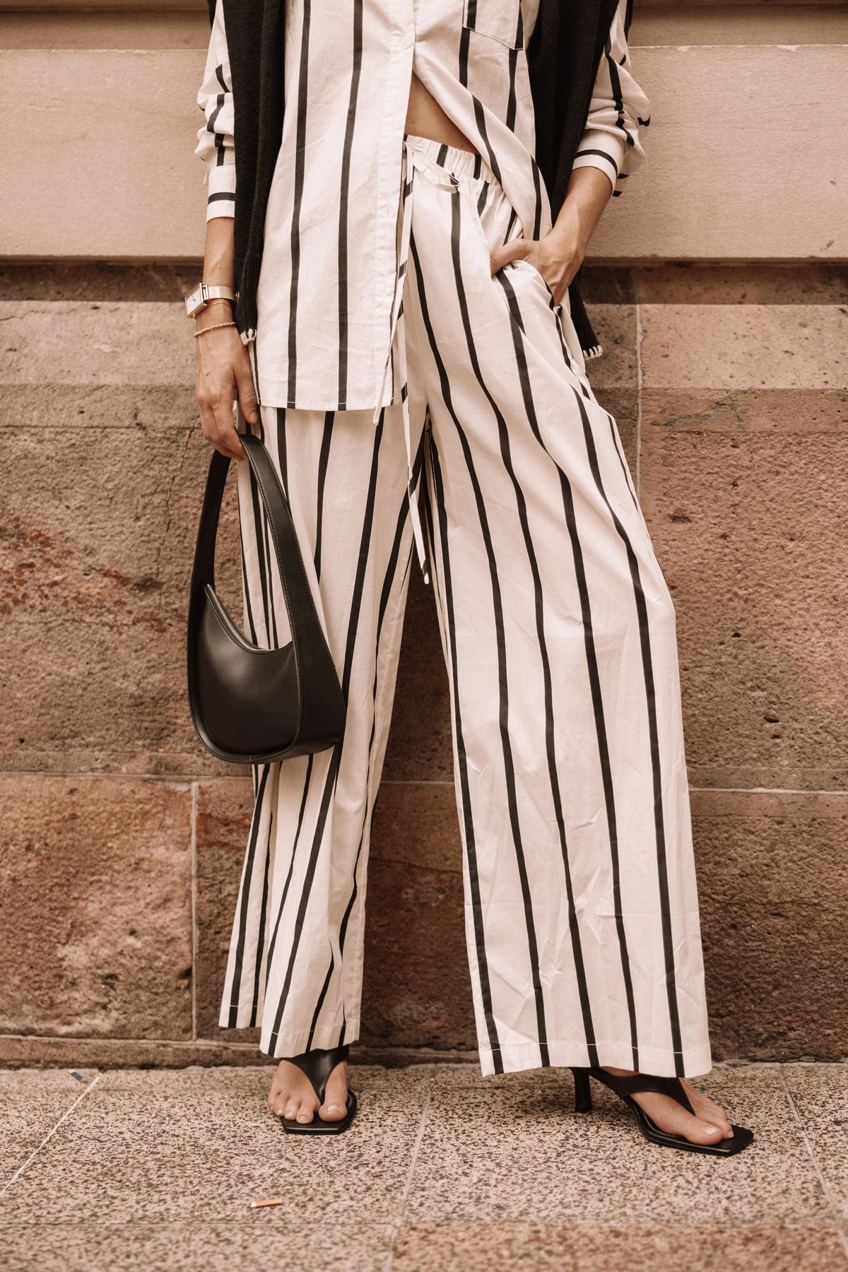 Silvia Pant Cream Stripe