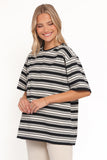 Zestora Tee Black Ivory Stripe
