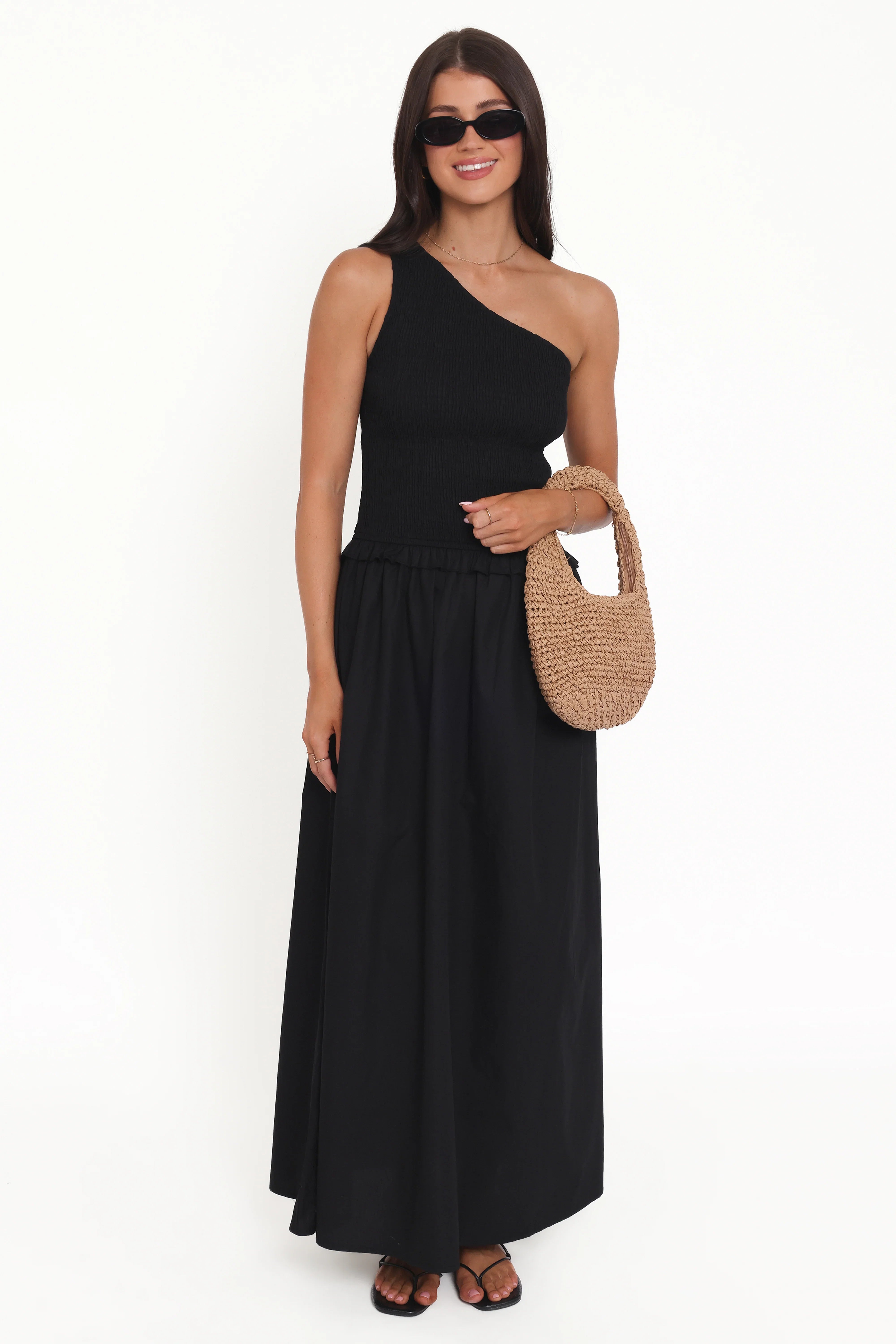 Myla One Shoulder Maxi Dress Black
