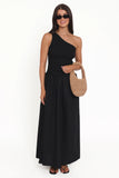Myla One Shoulder Maxi Dress Black