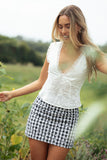 Clement Mini Skirt Black White Gingham
