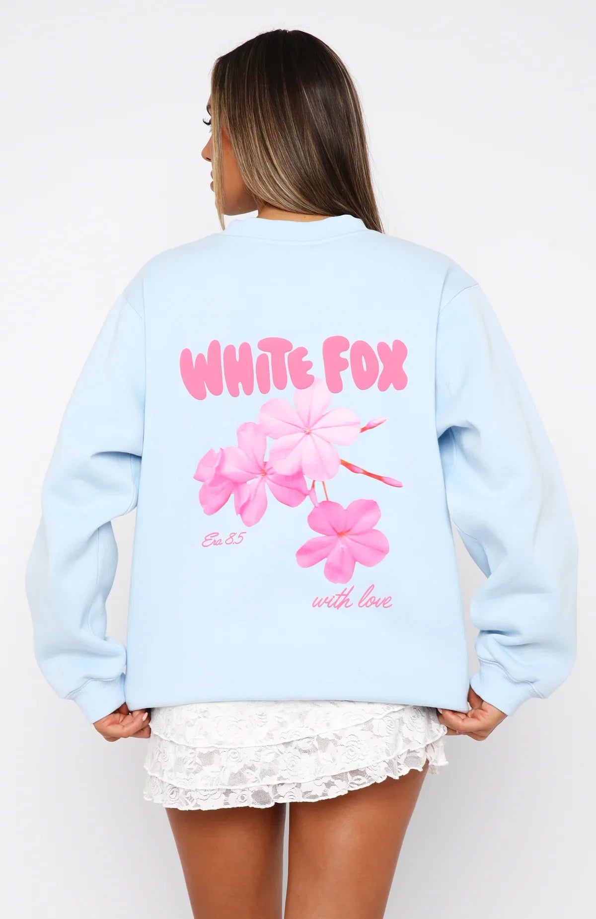 With Love Romance Oversized Sweater Baby Blue