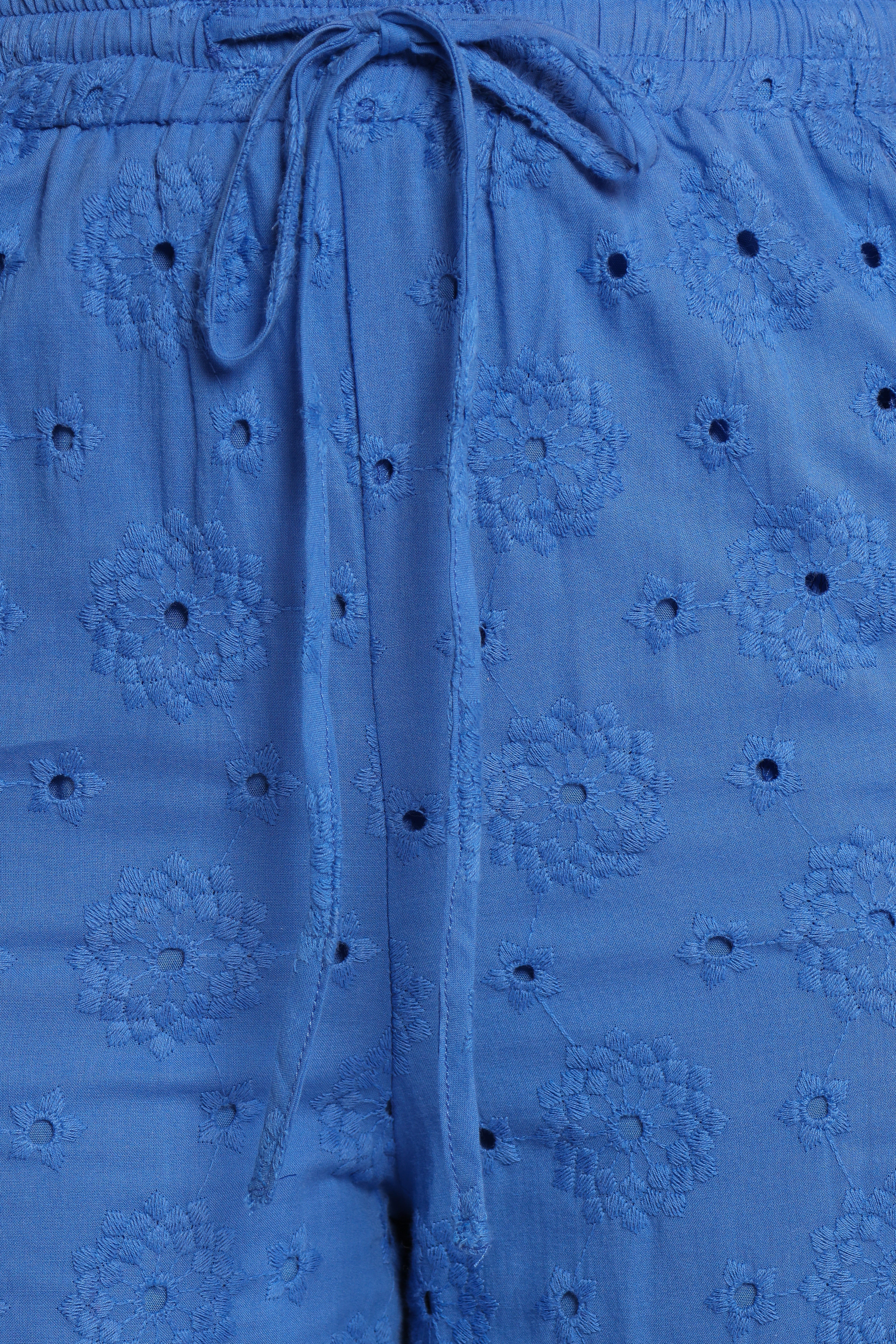 Katya Embroidered Pants Cobalt