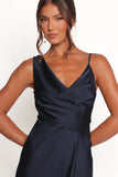 Anela Asymmetric Midi Dress Navy