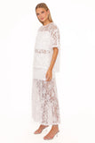 Yonder Sheer Panel Lace Maxi Skirt White