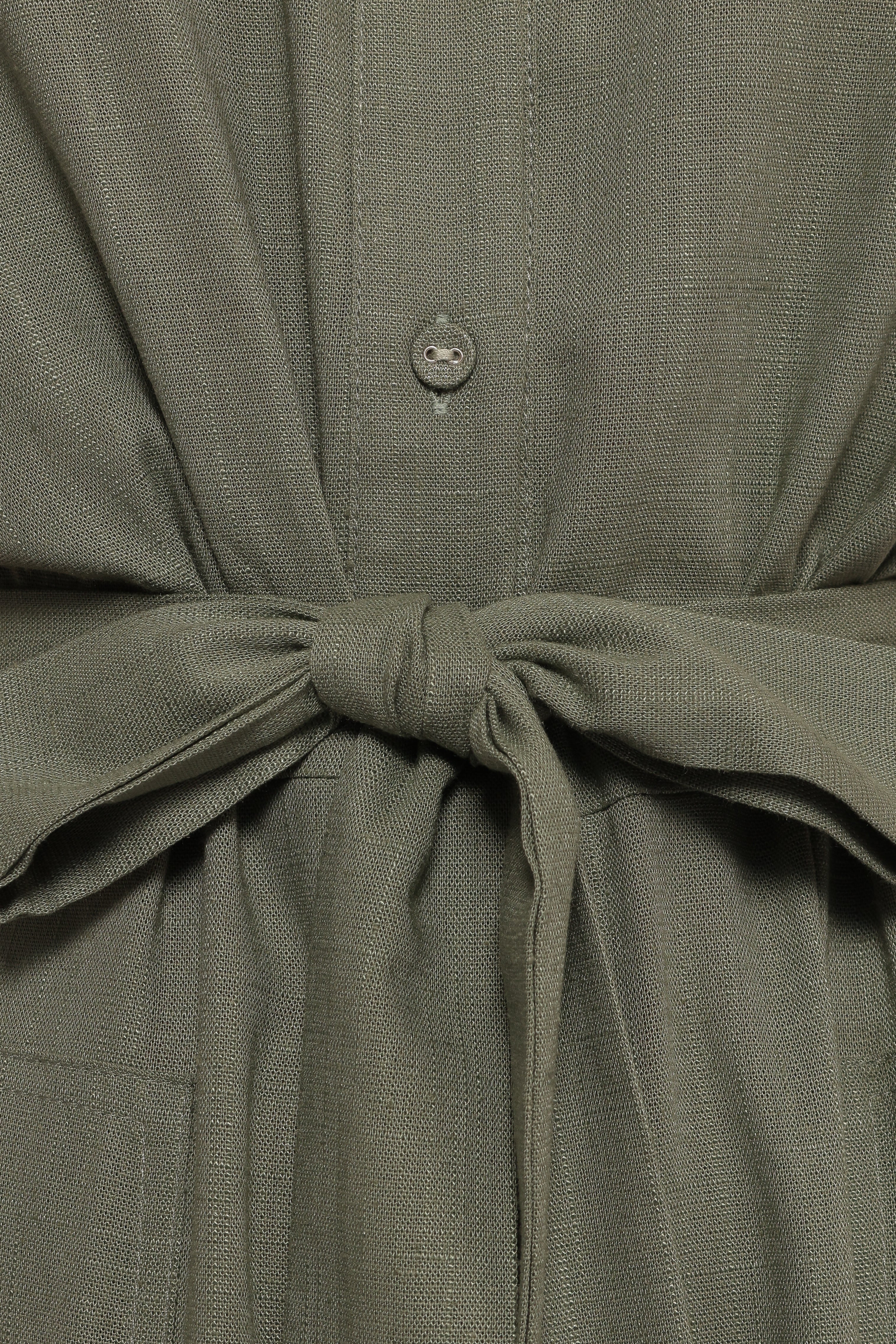 Minnie Waist Tie Jumpsuit Olive