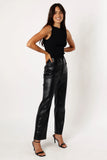 Maverick Vegan Leather Pants Black
