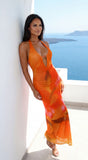 Amarosa Floral Print Maxi Dress Orange Multi