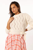 Birdie Tie Side Knit Sweater Cream