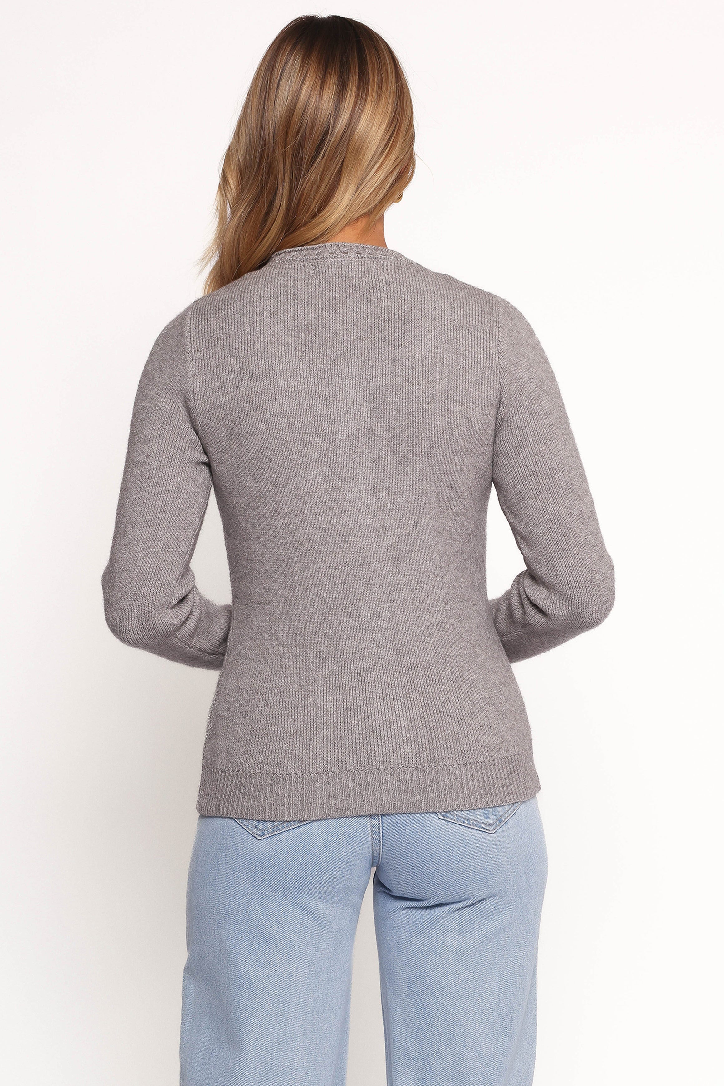 Quay Button Front Cardigan Heather Grey