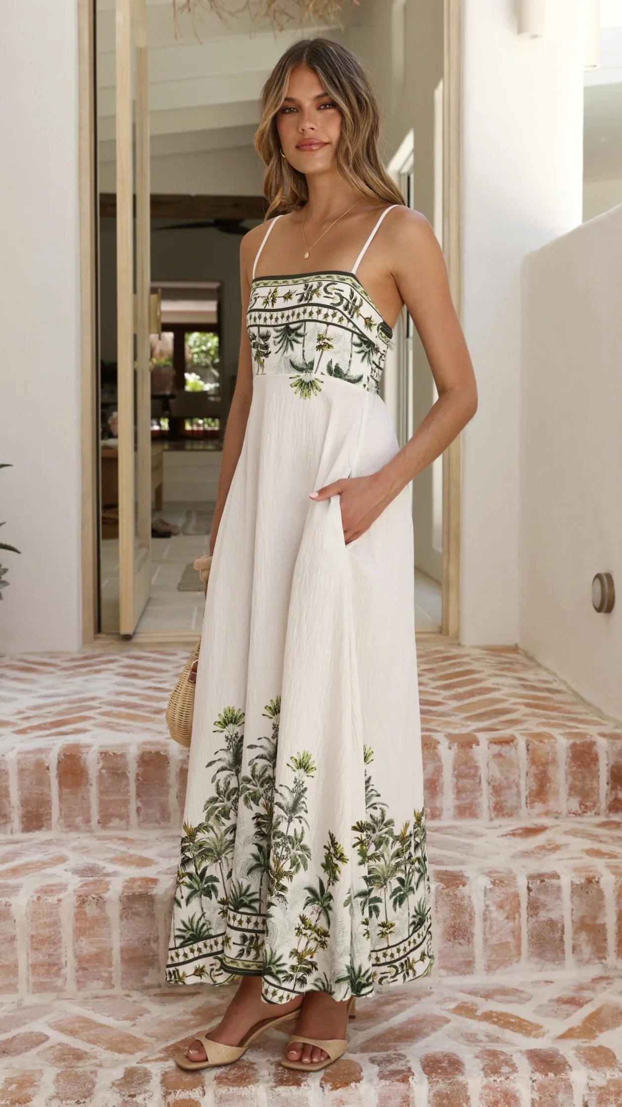 Jaylene Maxi Dress Palm Garden