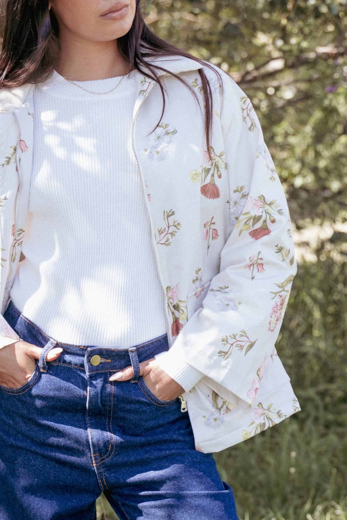 Danica Barn Jacket Khaki Floral