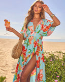 Sunshower Tropical Caftan Maxi Dress