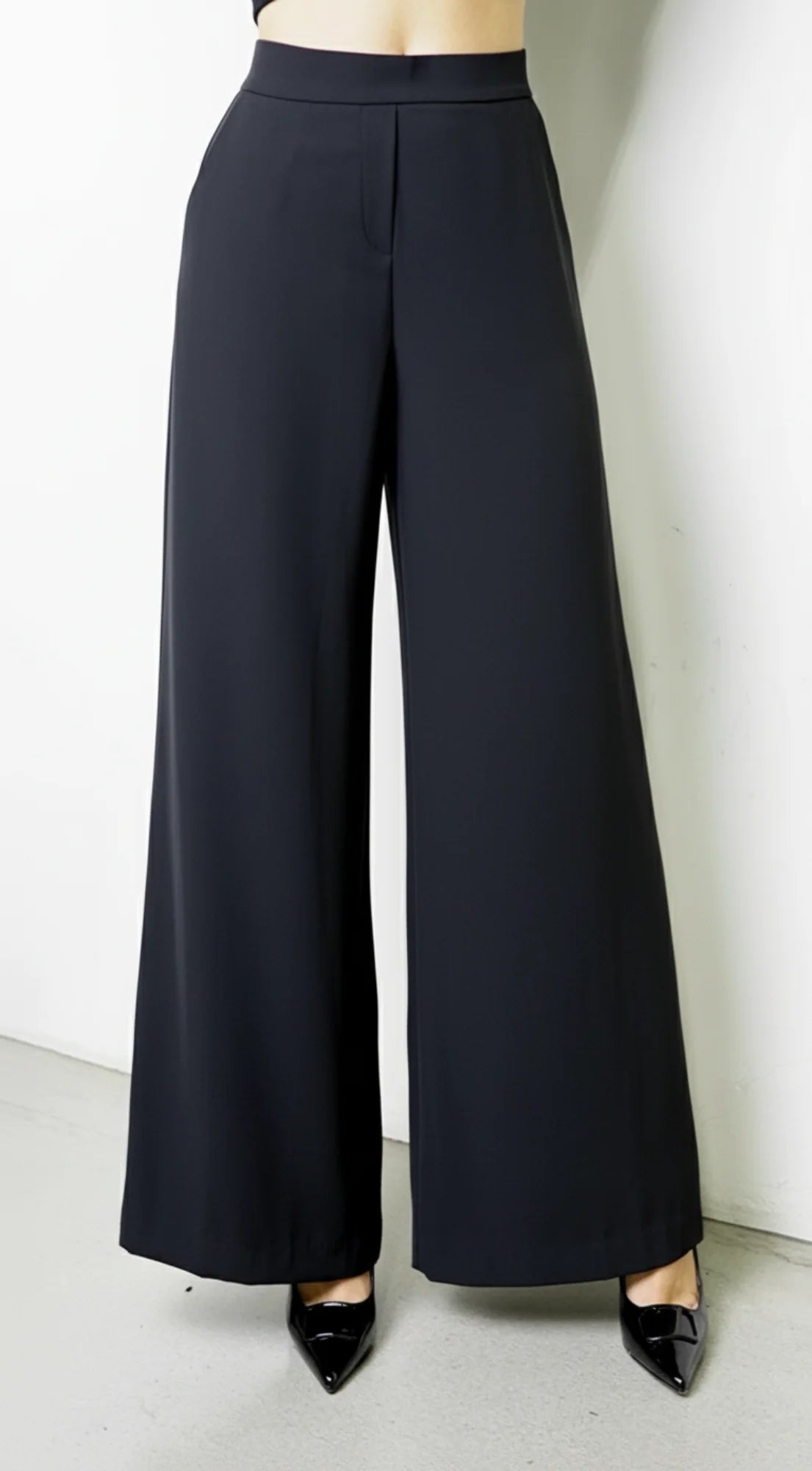 Leona Elasticized Wide Leg Pants Black
