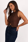 Daniella Linen Vest Chocolate Brown