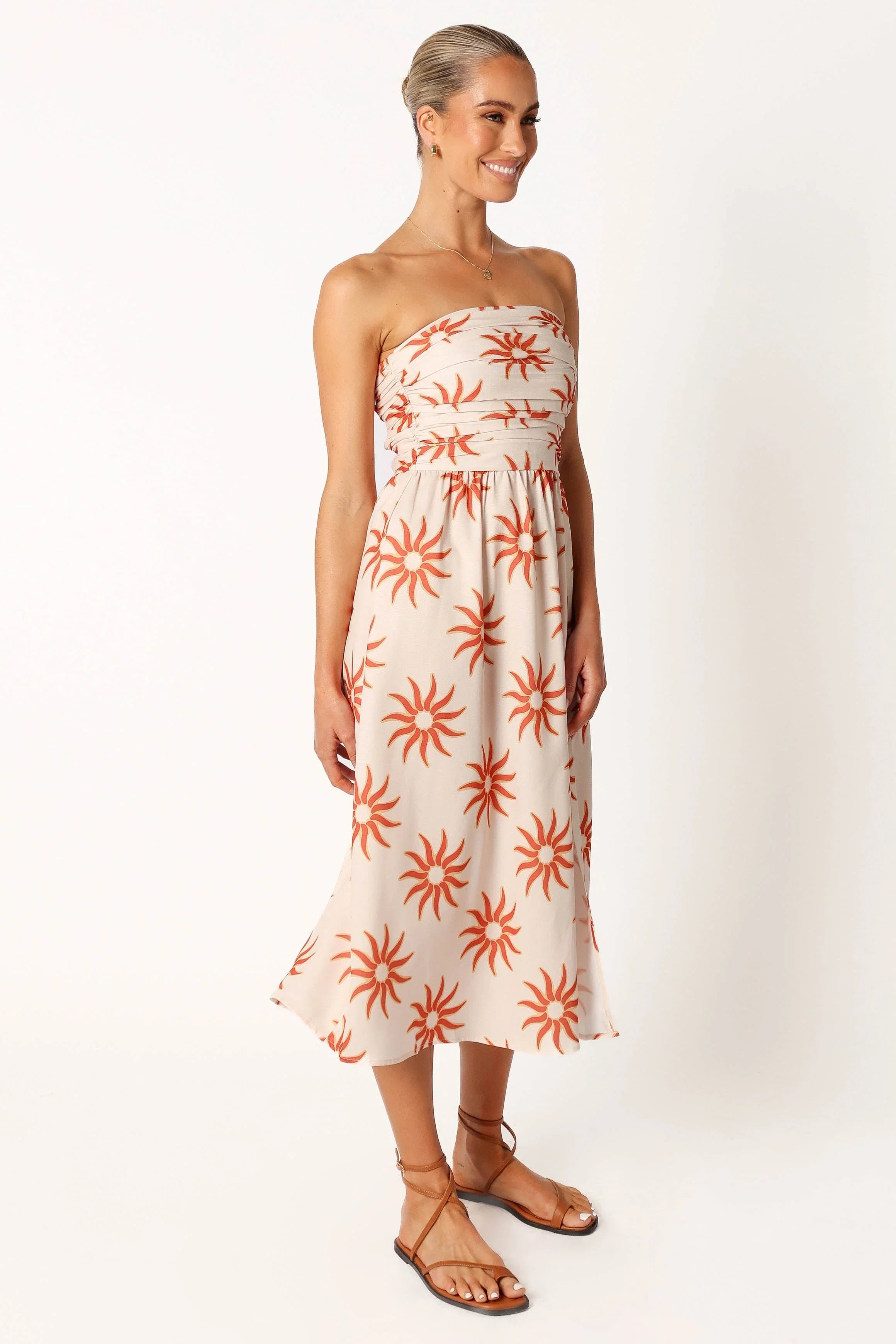 Ryder Strapless Midi Dress Soleil