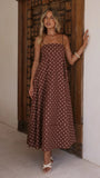 Elie Maxi Dress Chocolate Cream Polka Dot