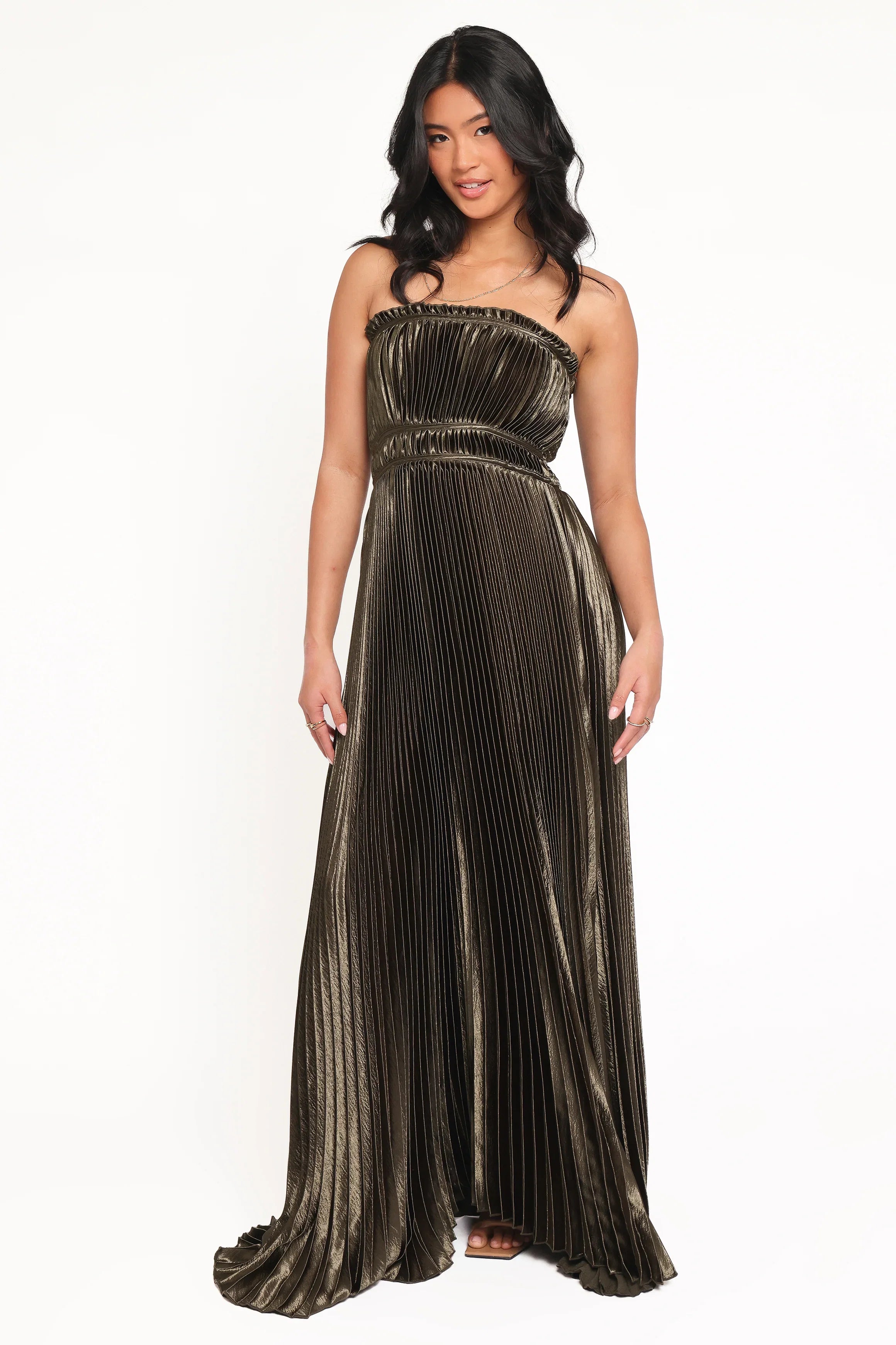 Angelique Strapless Maxi Dress Olive