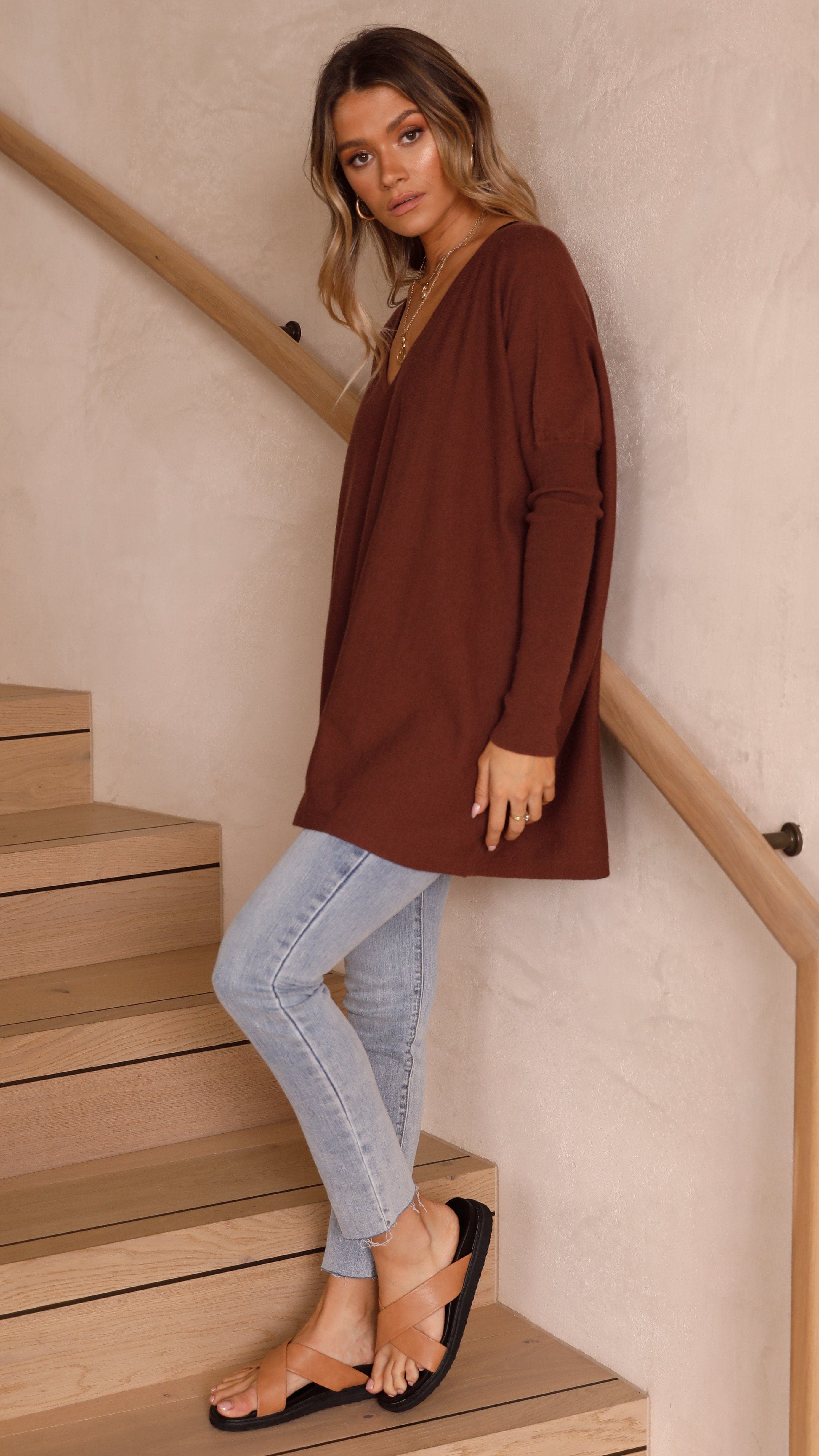 Amalia Knit Top Chocolate