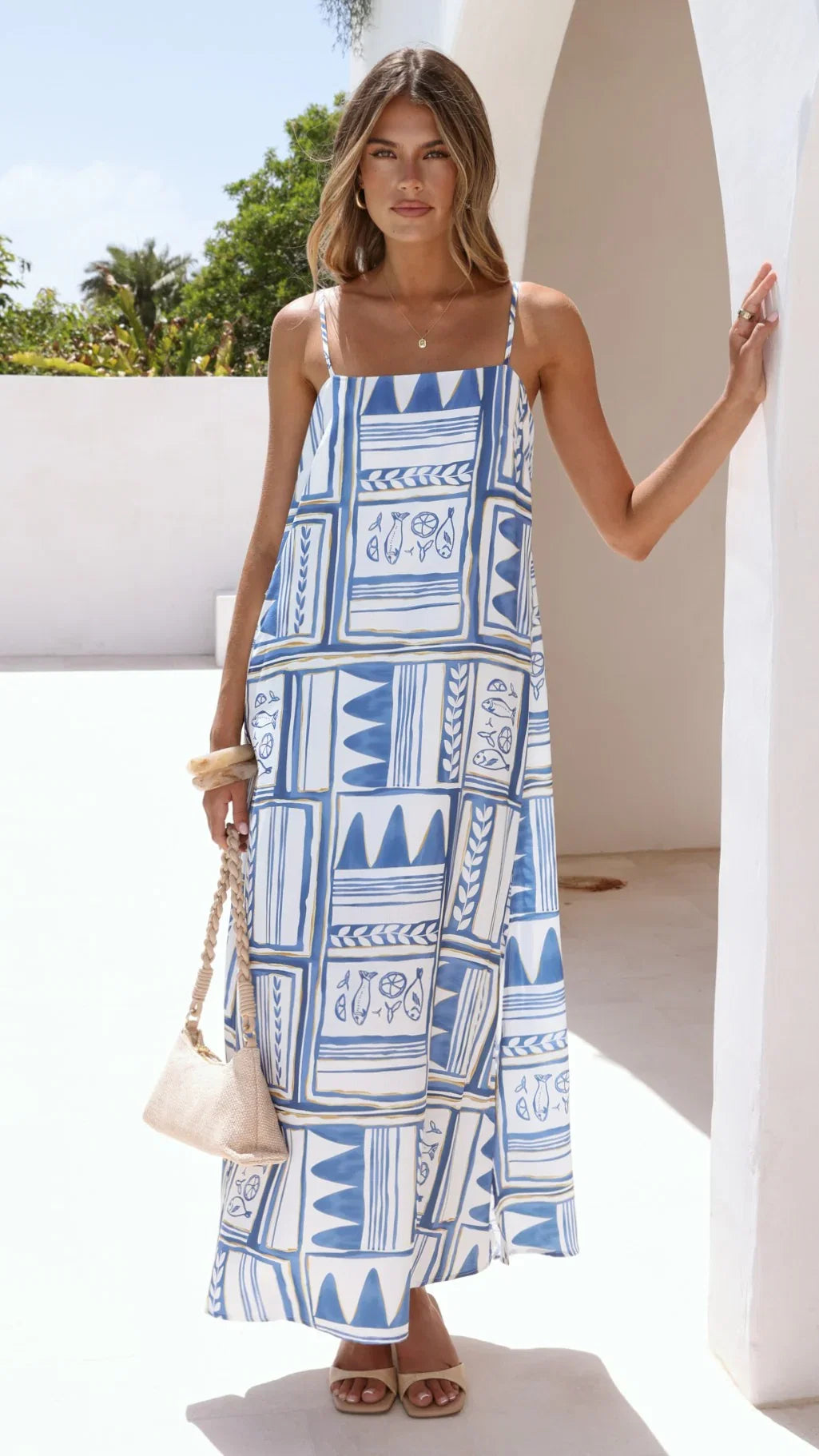 Dakota Maxi Slip Dress Coastal Escape
